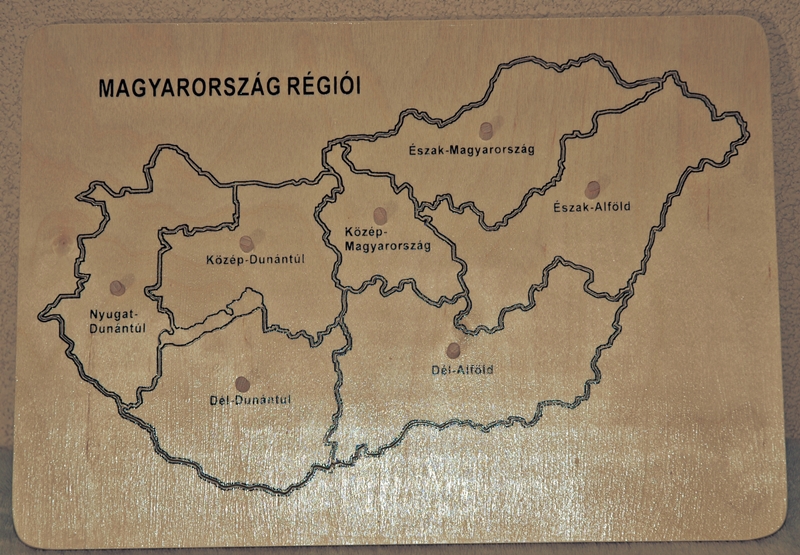 Térkép puzzle Magyarország régiói